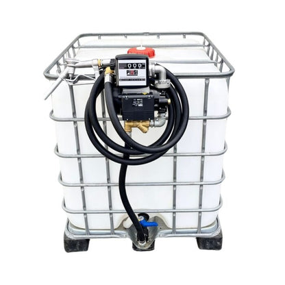 1000 Litre IBC Tank With 220v Diesel/Petrol Electric Pump Kit