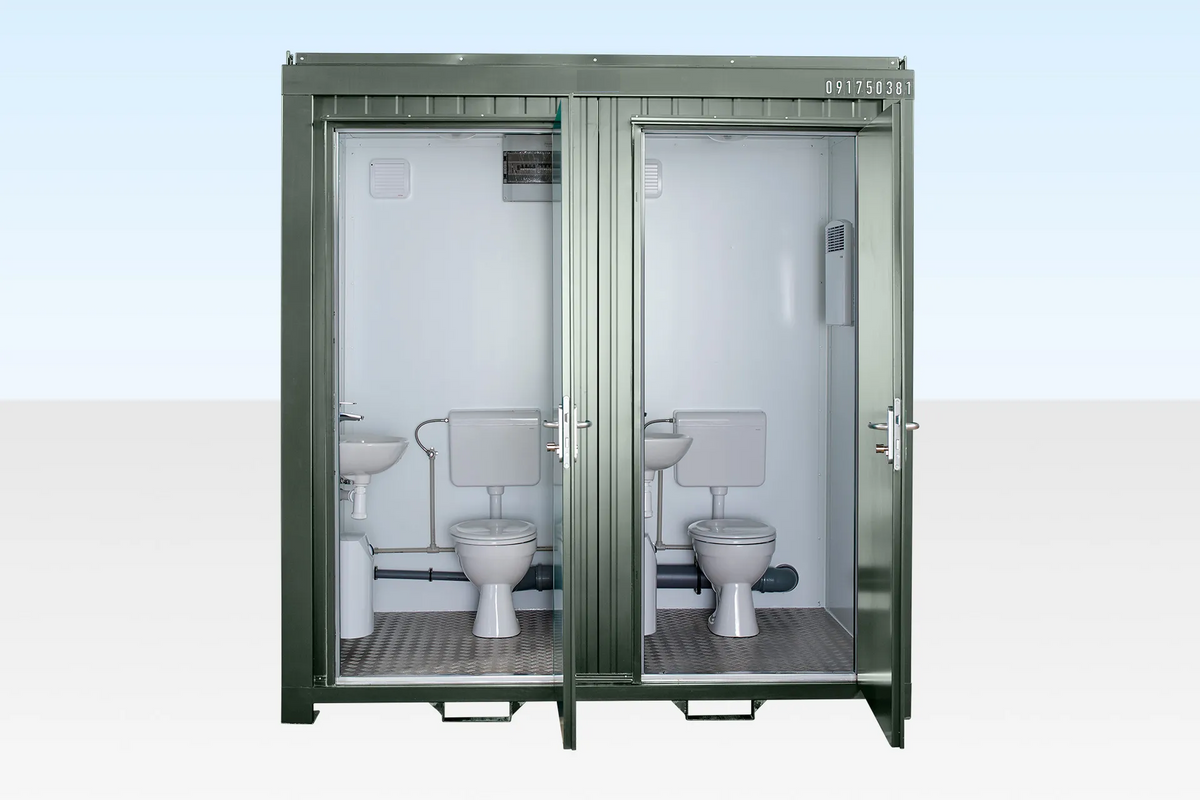 1+1 Double Mains Toilet 8Ft x 5Ft (Bottle Green)
