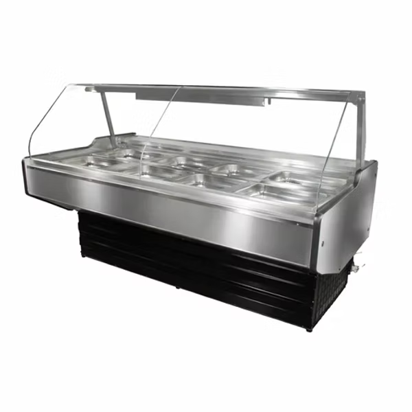 2.5m Deli Fridge Curved Glass 0,5kw 220 v 134A Gas