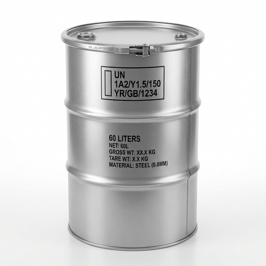 60 Liter BRAND NEW UN Approved Close Top Steel Drums or Barrels