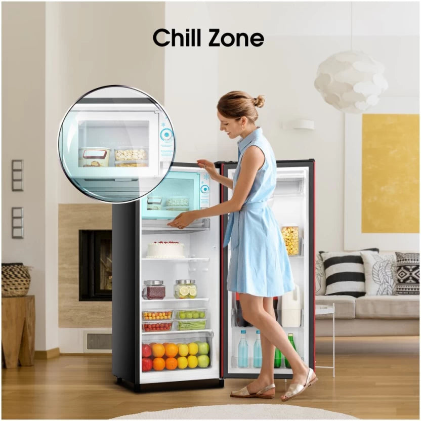Hisense 177 L Single Door Fridge (Red Finish, H235RRE-WD)
