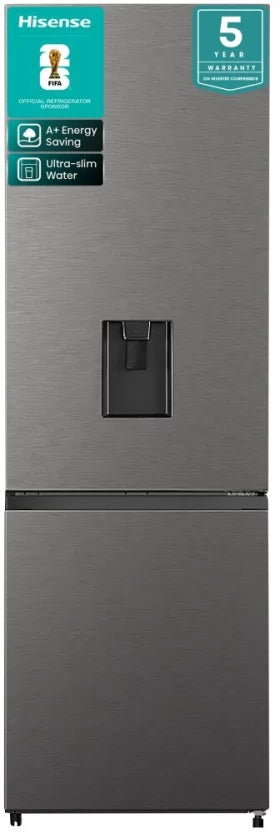 Hisense 347 L Double Door Bottom Mount Fridge (Titanium Inox, H450BIT-WD)