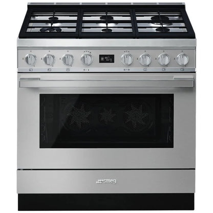 Smeg 90cm Portofino Gas Electric Pyrolytic Cooker – Stainless Steel